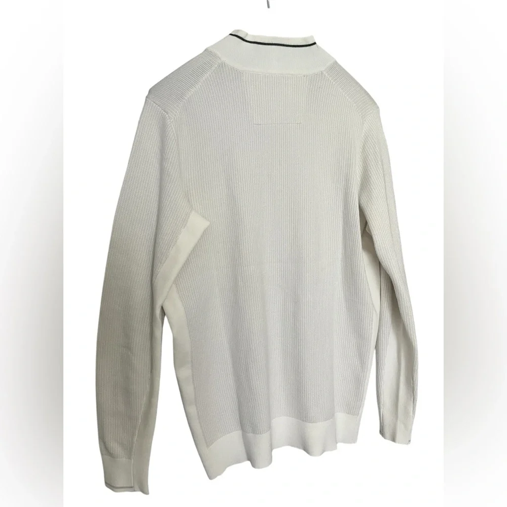 Men’s Classic English Rib Sweater with Half Zip, Medium